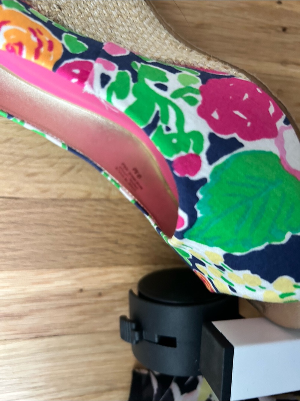Lilly Pulitzer Floral Peep Toe Espadrille Wedge Heels Size 9M - Picture 3 of 6